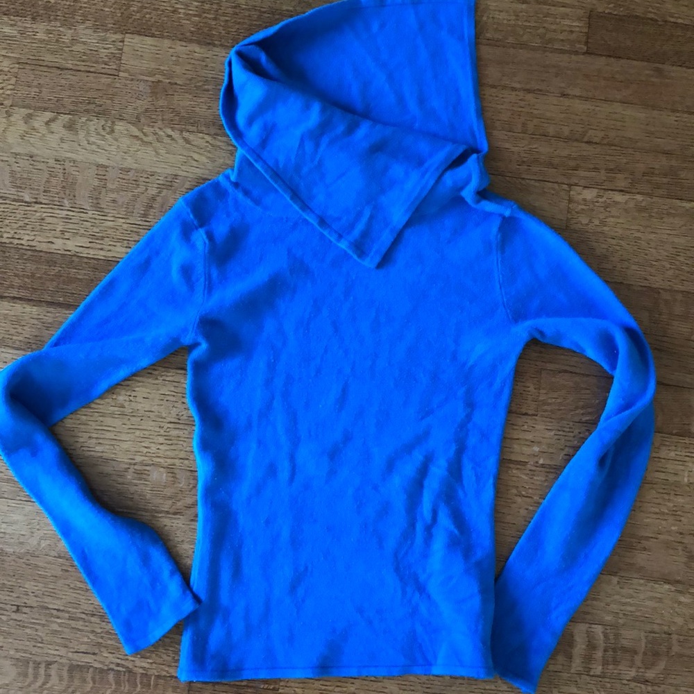 turtle neck blue sweater